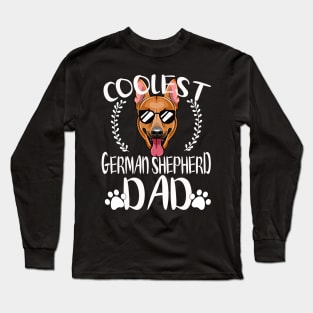 Glasses Coolest German Shepherd Dog Dad Long Sleeve T-Shirt